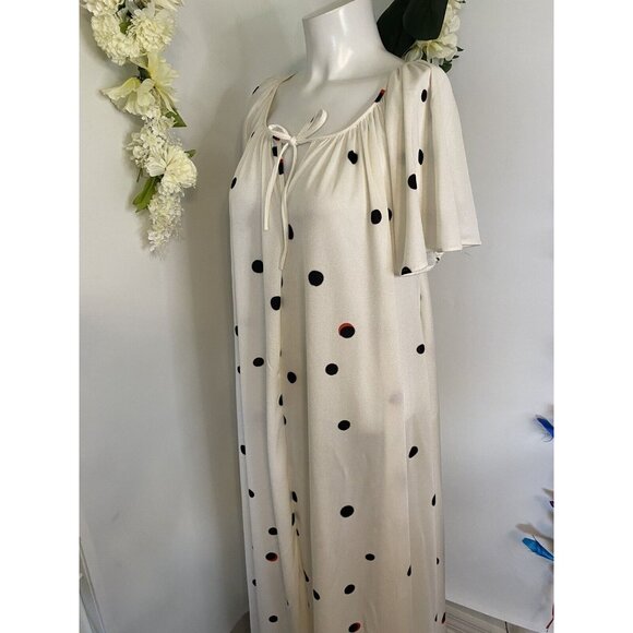 Sterling Sophisticates Vtg House Coat Dress MuMu Lounger Granny Robe Maxi Sz M - Picture 8 of 16